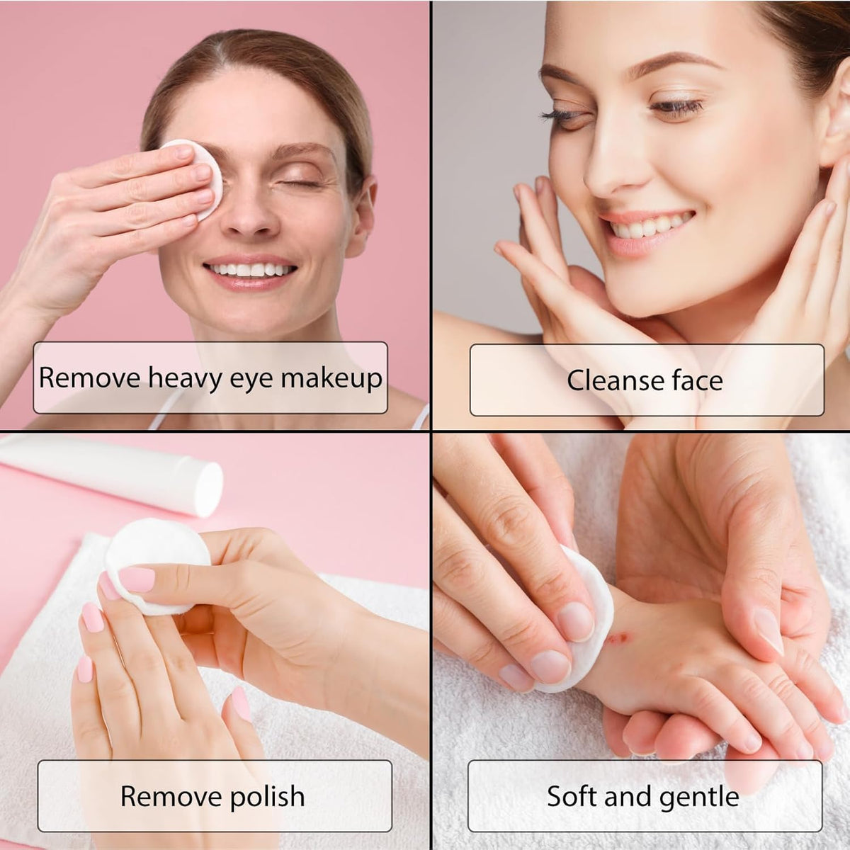 Cotton Tree Cotton Wool Pads – 2 Packs of 80 Soft & Gentle Cotton Pads – Ideal for Makeup Removal & Skincare, Size Small