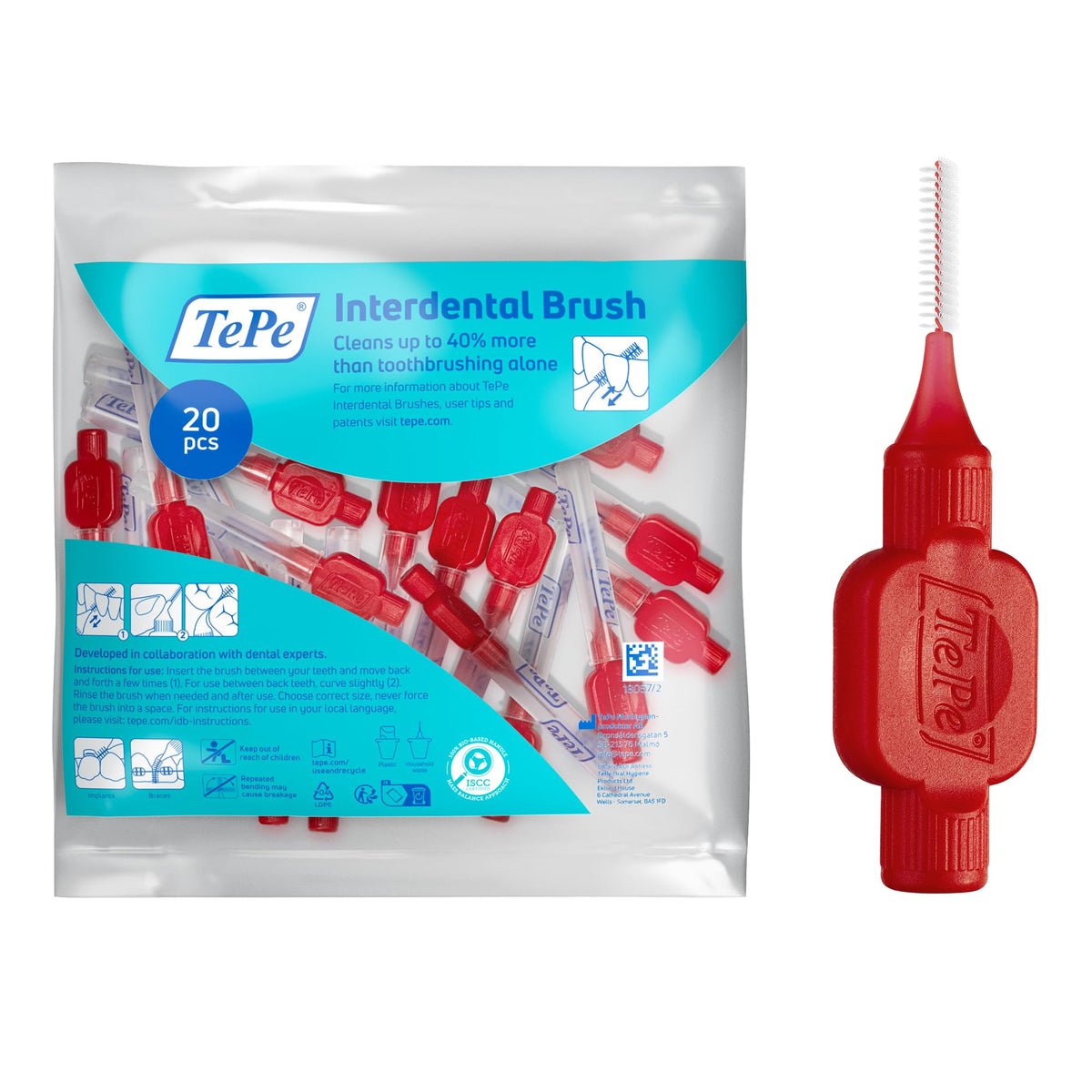 TePe Interdental Brush, Original, Blue, 0.6mm/ISO 3, 8pcs