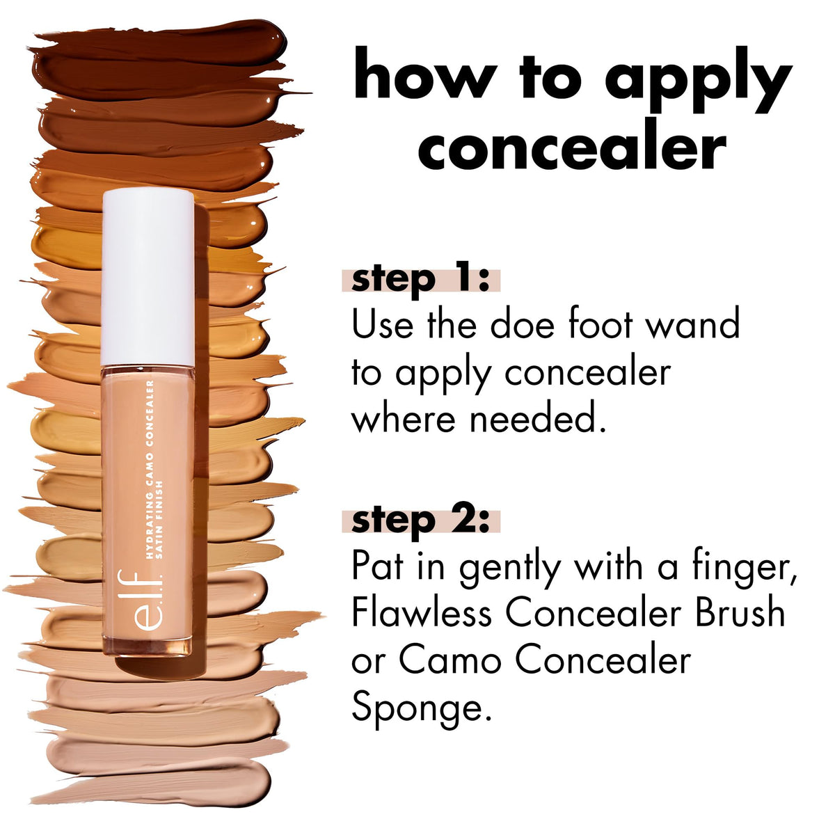 e.l.f. Hydrating Camo Concealer, Satin Finish, Conceals, Corrects & Highlights, Fair Warm, 0.203 Fl Oz (6mL)