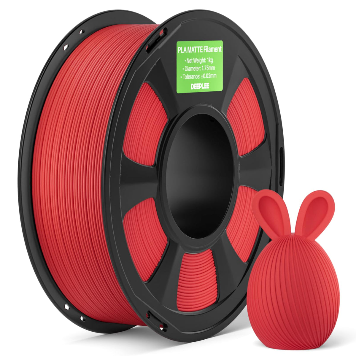 DEEPLEE Matte PLA Filament 1.75mm Matte Black 1kg(Plastic Spool)