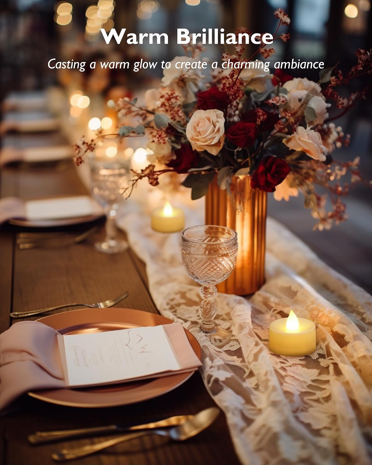 Homemory Led Battery Operated Tea Lights, Fake Electric Flickering Candles