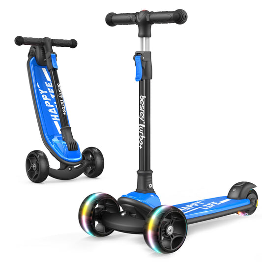 besrey 3-Wheel Toddler Scooter with Lean-to-Steer — Foldable, Anti-Slip Deck | Max 50 kg
