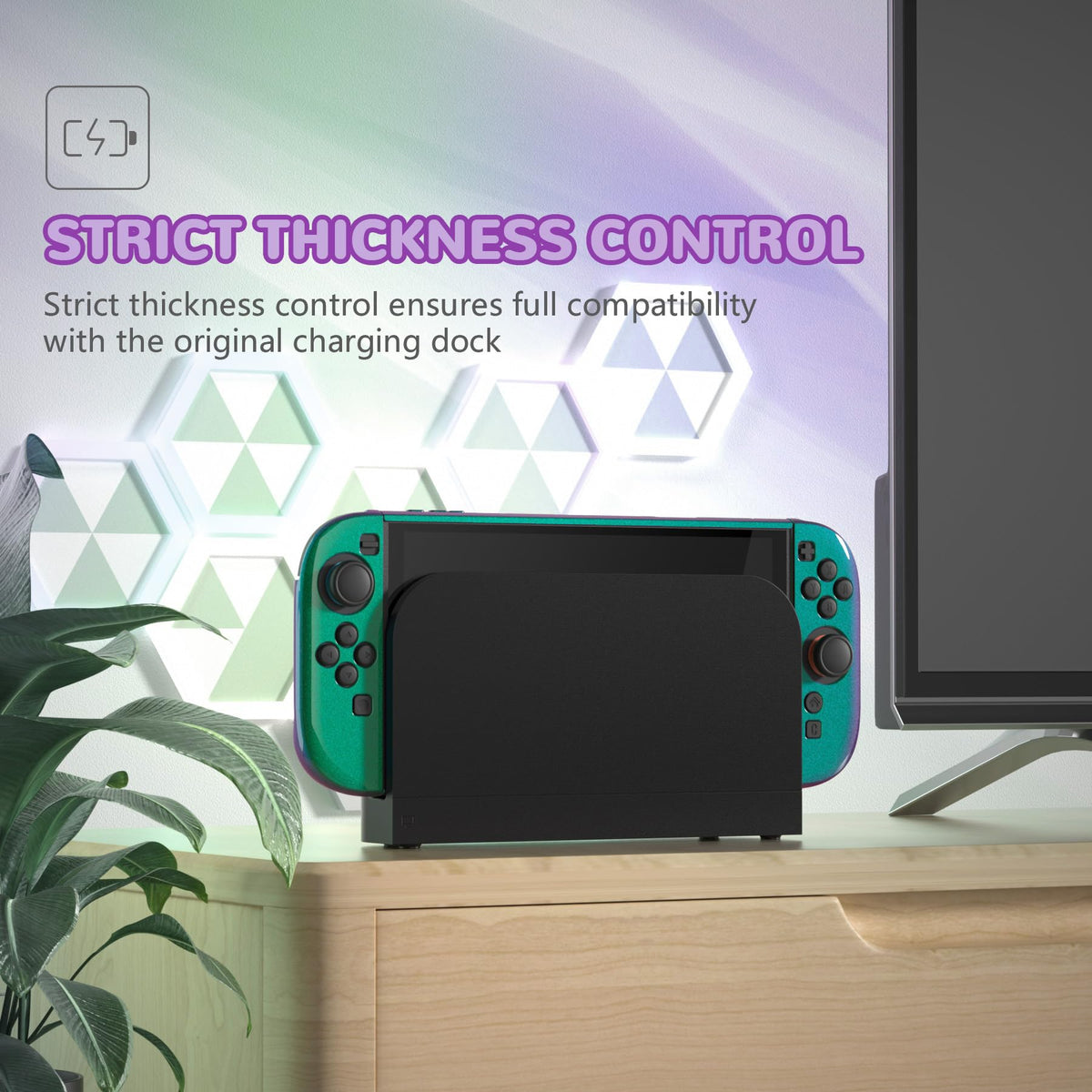 PlayVital Solid Color Series Protective Case for Nintendo Switch 2, Anti-Scratches Hard Shell Dockable Grip Cover with Extra Foldable Stand & Thumb Grips for Nintendo Switch 2 - Cherry Blossoms Pink