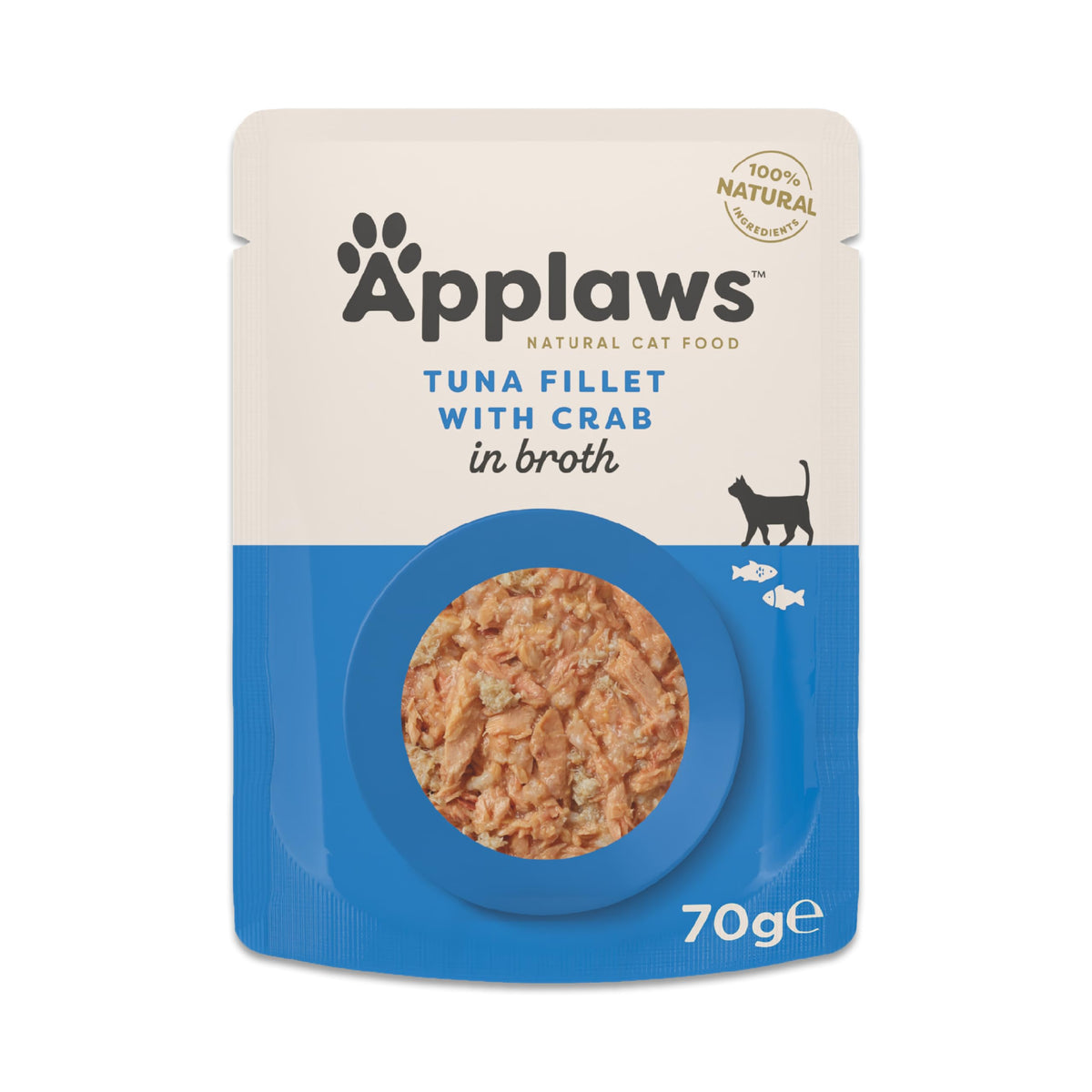 Applaws 100% Natural Wet Cat Food, Pouch Multipack Fish Selection in Broth, 70 g (24 x 70g) Pouches