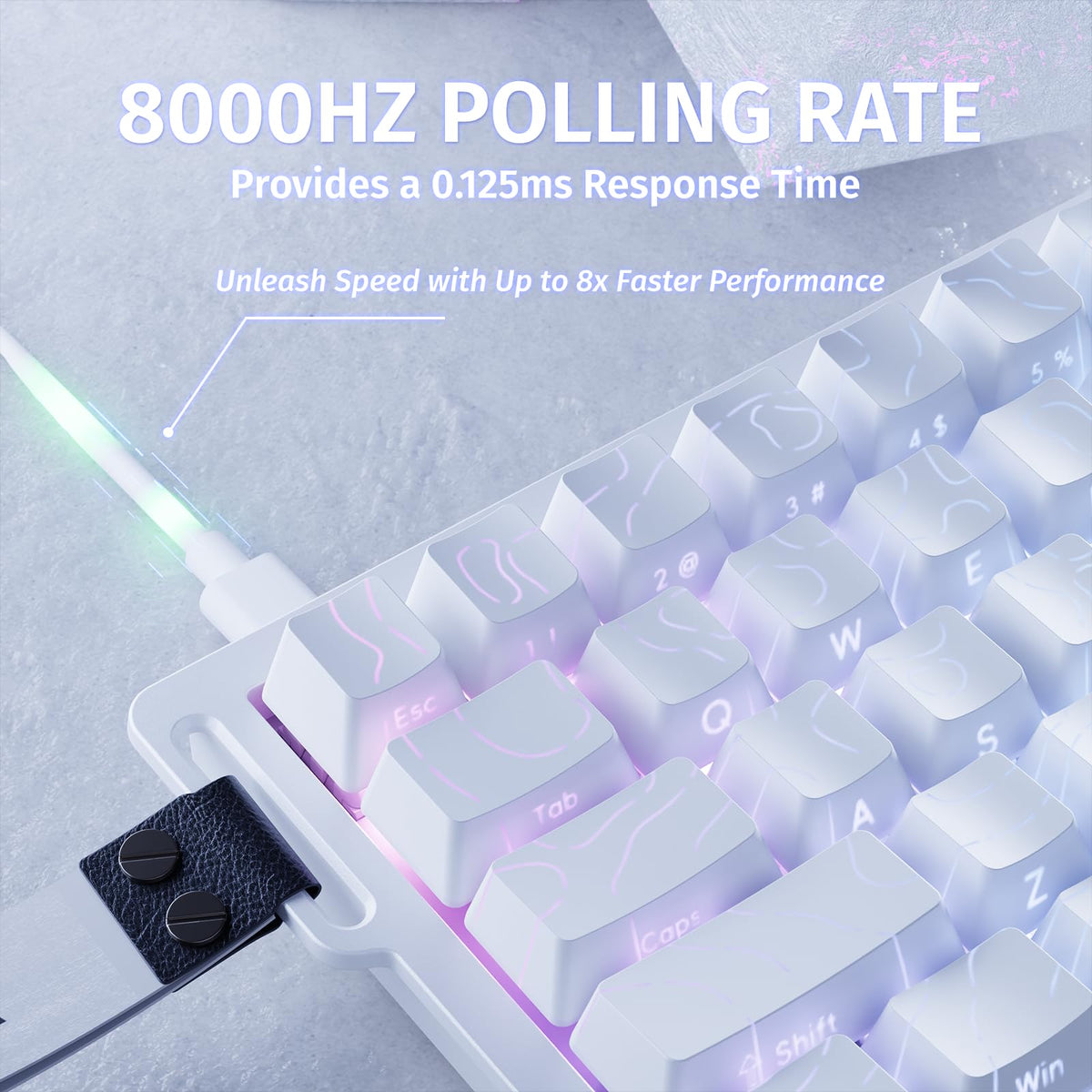 ATTACK SHARK X68 HE 8000Hz Rapid Trigger Keyboard, 0.01mm RT Accuracy Wired Gaming Keyboard with Magnetic Switch, Adjustable Actuation, Rapid Trigger, Snap Tap, RGB Lighting for PC/Mac, Black