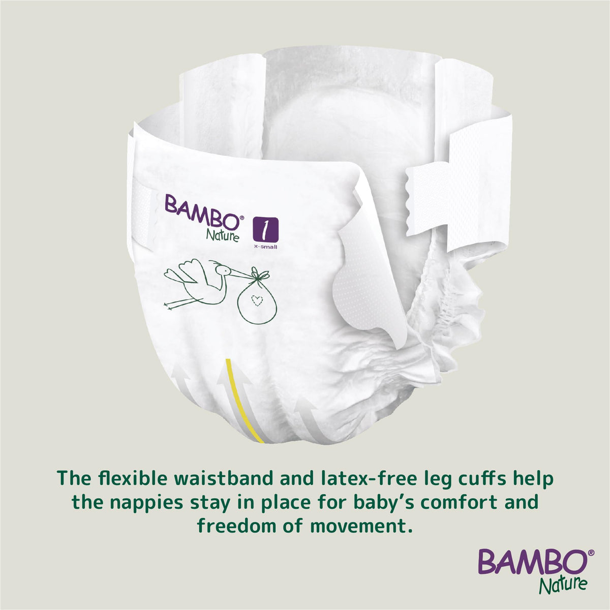 Bambo Nature Premium Eco Nappies, Premature Size 0 (2-7lb/1-3kg), XXS, Pack of 24, Eco-Labelled Nappies, Enhanced Leakage Protection, Secure and Comfortable Baby Nappy