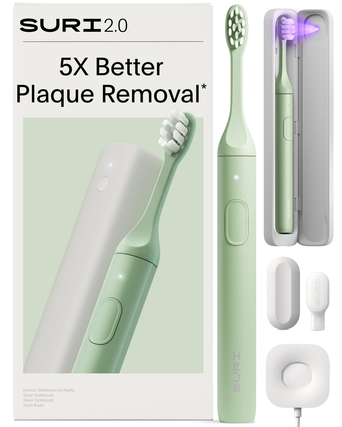 SURI Recyclable Electric Toothbrush Heads | Core & Pro Compatible | Long Lasting Replacement Heads | Pack of 3 | Winter Fern