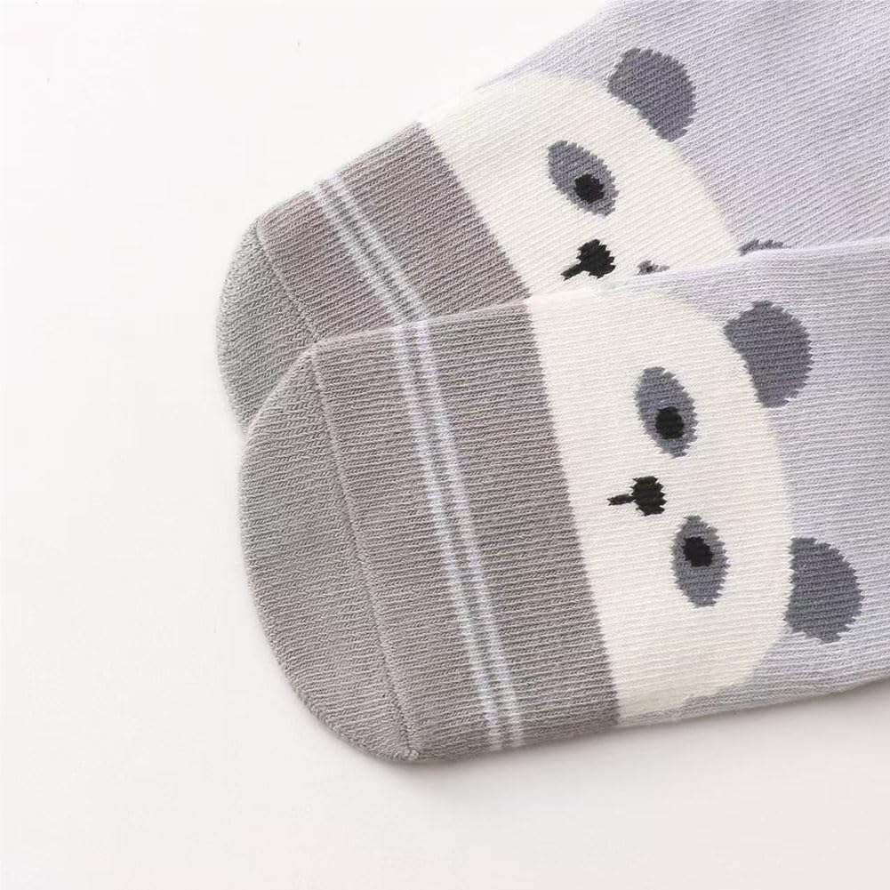 FedMois 5 Pairs Baby Kids Anti-slip Socks Cotton non skid Ankle Socks Animals