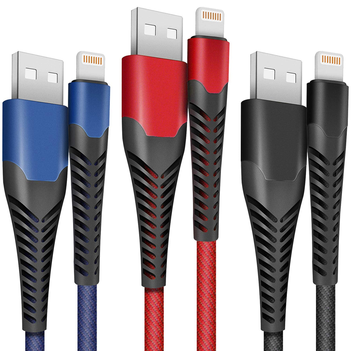 3 Pack iPhone Charger Cable 1.8M [Apple MFi Certified] Lightning to USB Cable Lead 6 Foot, 2.4A Fast Charging Cable for iPhone 14 13 12 11 Pro Max XS XR X 8 7 6 Plus 5, iPad and iPod