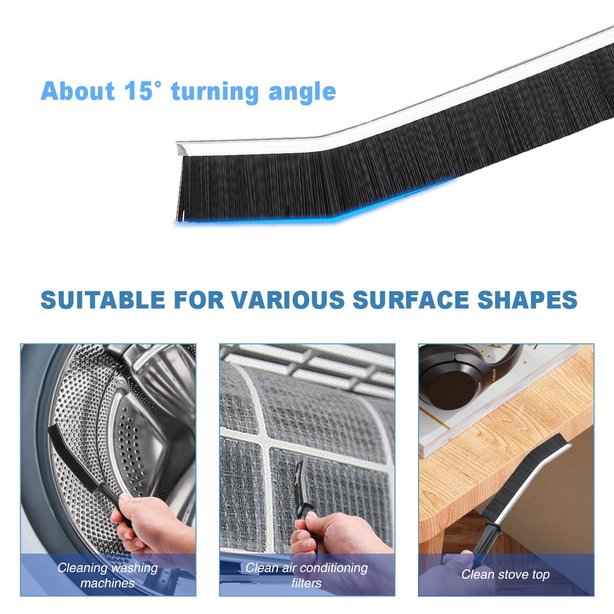 CUCM Cleaning Brush,Hard Bristle Crevice Cleaning Brush UK 3 Pcs Bathroom Crevice Gaps Brush Groove Crevice Cleaning Tool for Narrow Corners in Home Kitchen Bathroom and Window