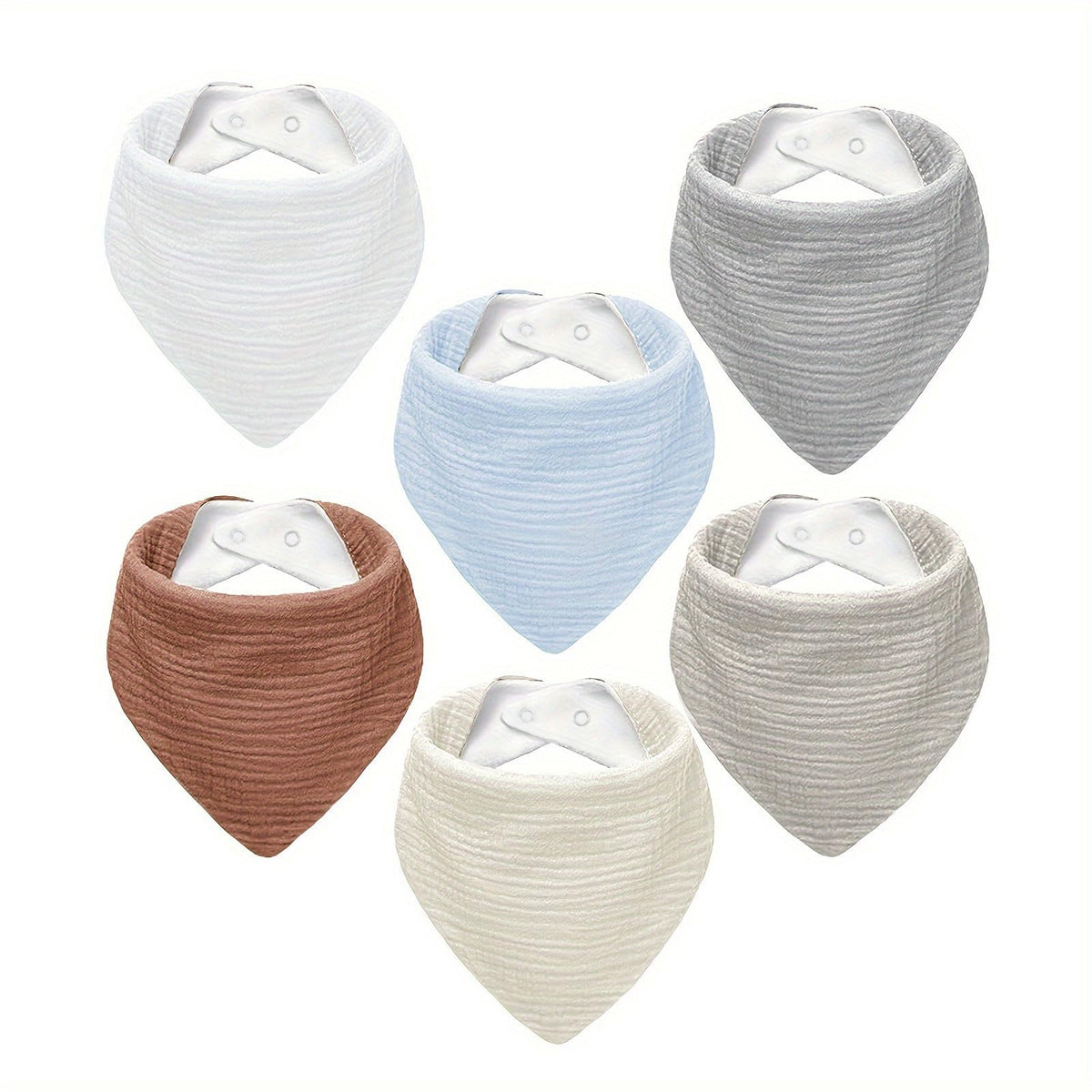 NISXABEBE Muslin Baby Bibs 6 Pack Dribble Bandana Bibs Cotton Drool Bibs for Teething Soft and Absorbent with Adjustable Snaps