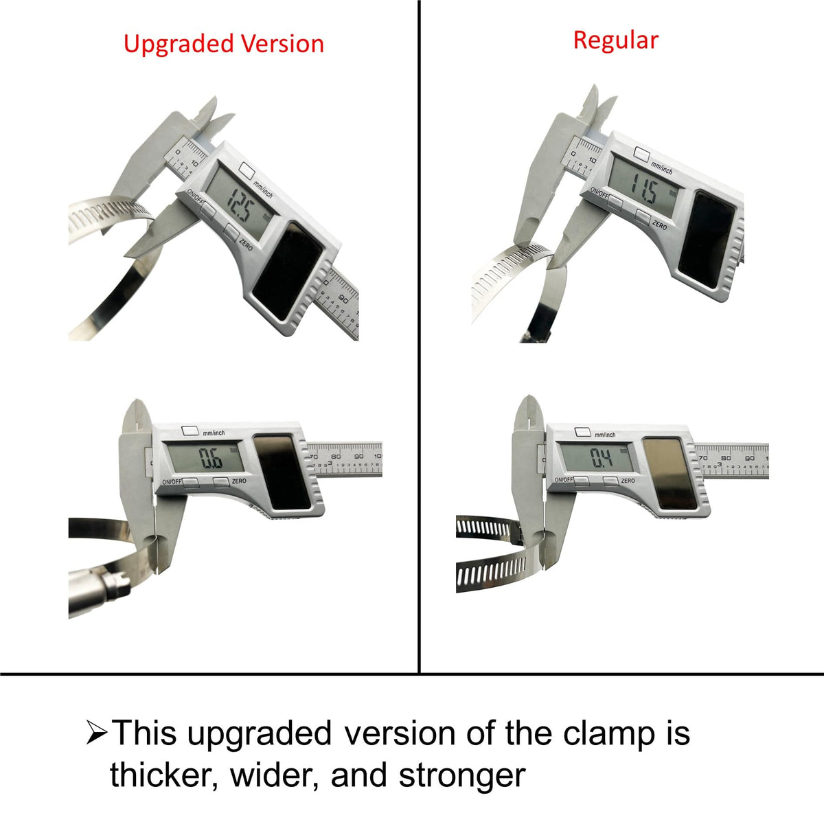 8Pcs 118-140mm Hose Clips Adjustable 304 Stainless Steel Duct Clamps