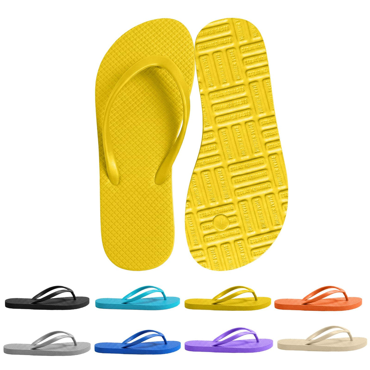 Women's Non-Slip Flip Flops Ultra Lightweight Basic Thongs Rubber Soft Slide Slip-on Shoes Beach Pool Shower Sandals