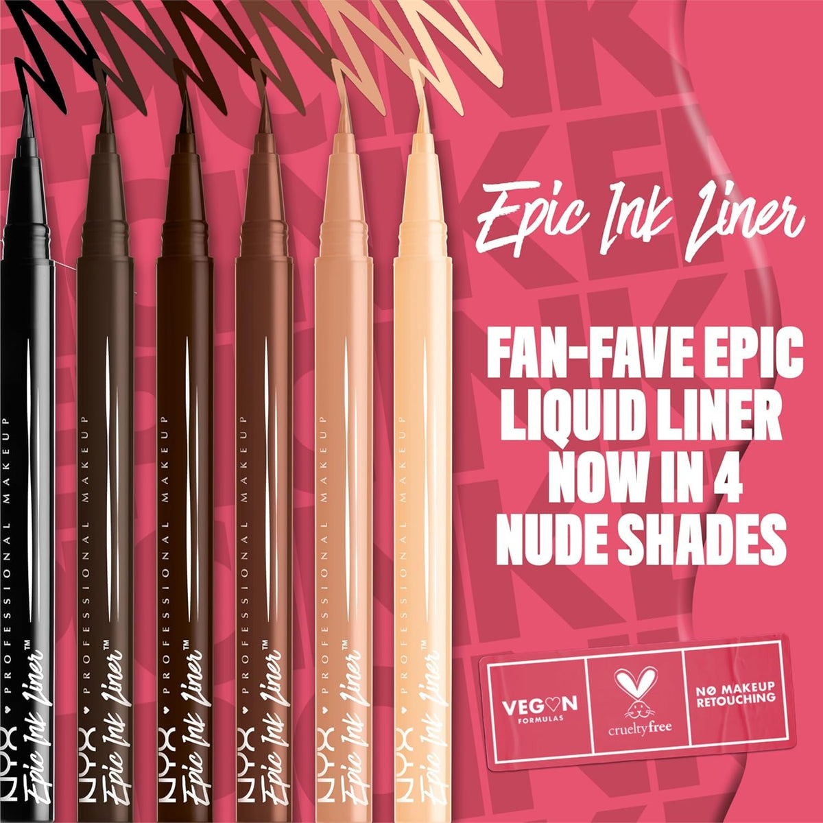 NYX Professional Makeup Eye Liner, Epic Ink Waterproof Liner, Black