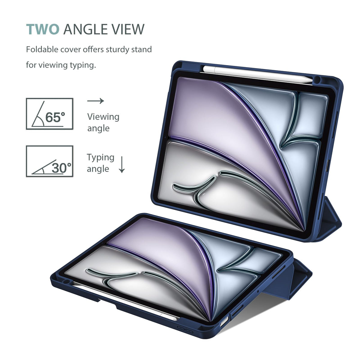 ProCase for iPad Air 11-inch Case M4/M3/M2, Air 5th/4th Gen 10.9,Navy