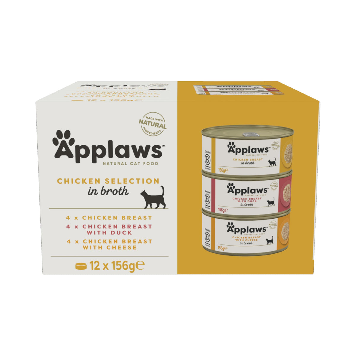 Applaws 100% Natural Wet Cat Food, Pouch Multipack Fish Selection in Broth, 70 g (24 x 70g) Pouches