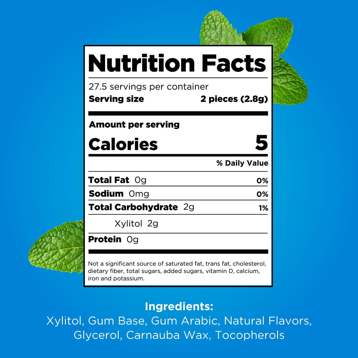 PUR Gum, Spearmint, Xylitol Gum, No Artificial flavour, 55 Count