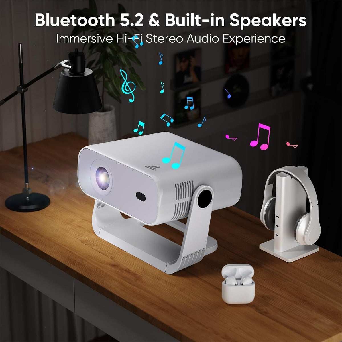 2026 New Smart Projector Built-in Apps Android 14 Native 1080P 4K Supported