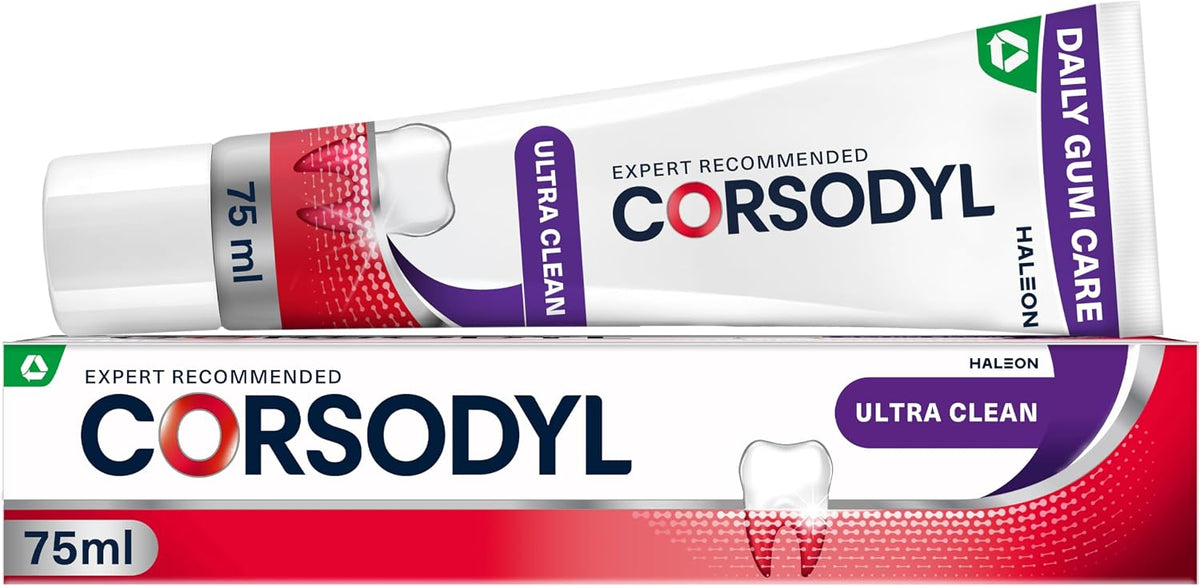 Corsodyl Ultra Clean Toothpaste, Bleeding Gums Care, 75 ml