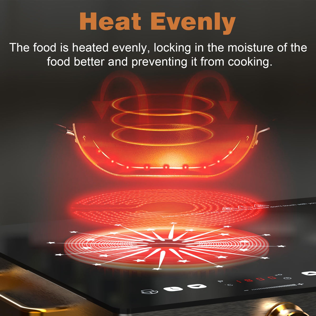 Double Ceramic Hob with Handle, Plug in 2 Ring Electric Hob