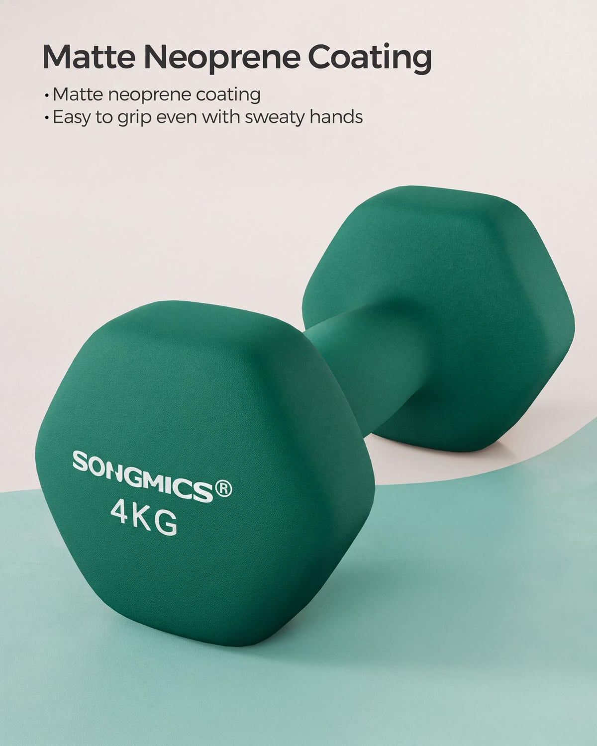 SONGMICS Set of 2 Hex Dumbbells with Neoprene Coating for Strength Training, Fitness, Home Workout