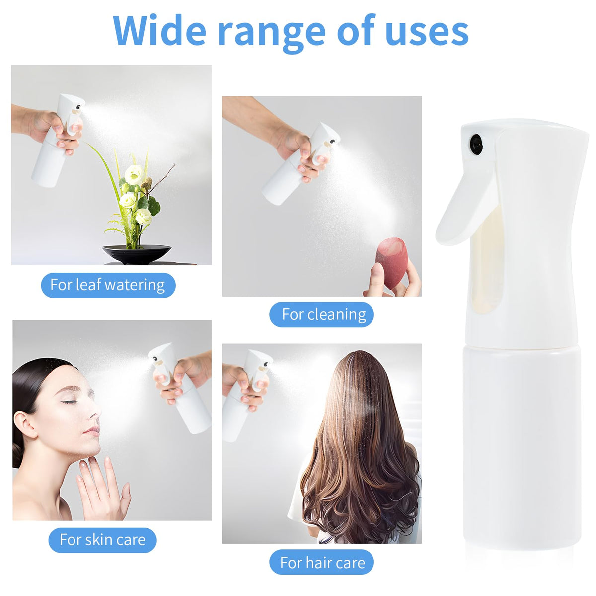 Spray Bottles Continuous Ultra Fine Mist Empty Water Bottles Hairdresser Spray Bottles Salon Hairdresser Hair Tool Water Sprayer (200ML, Mint Green)