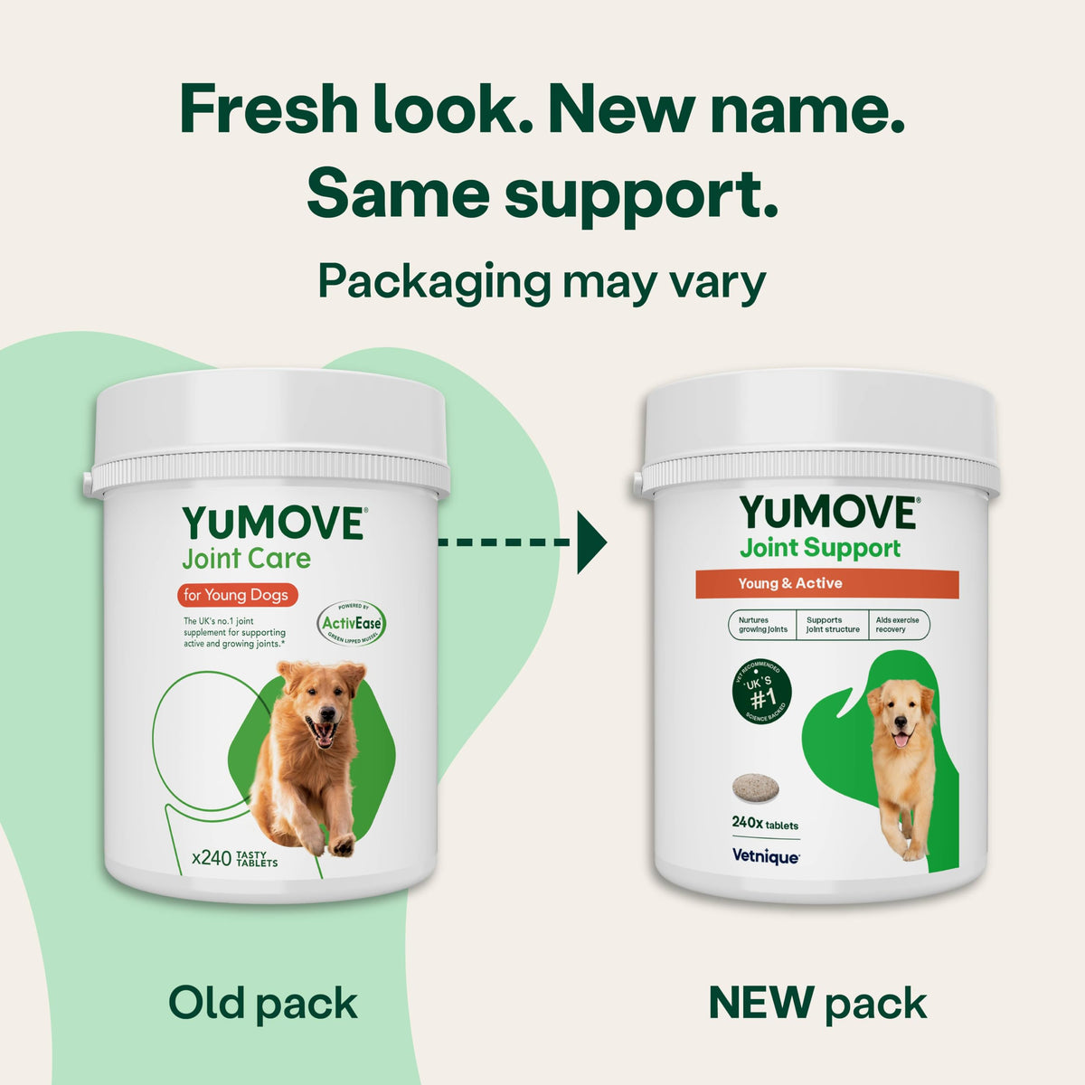 YuMOVE Young and Active Dog | Joint Supplement for Dogs to Support Active and Growing Joints Aged Under 6 | 60 Tablets Clear