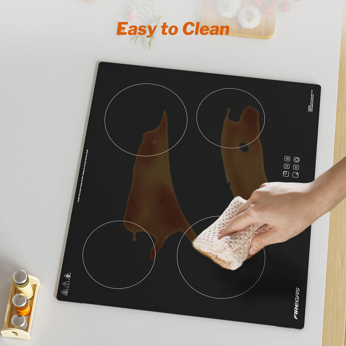 FIREGAS 2 Burner Ceramic Hob,Electric Hob with UK Plug,Built-in & Tabletop