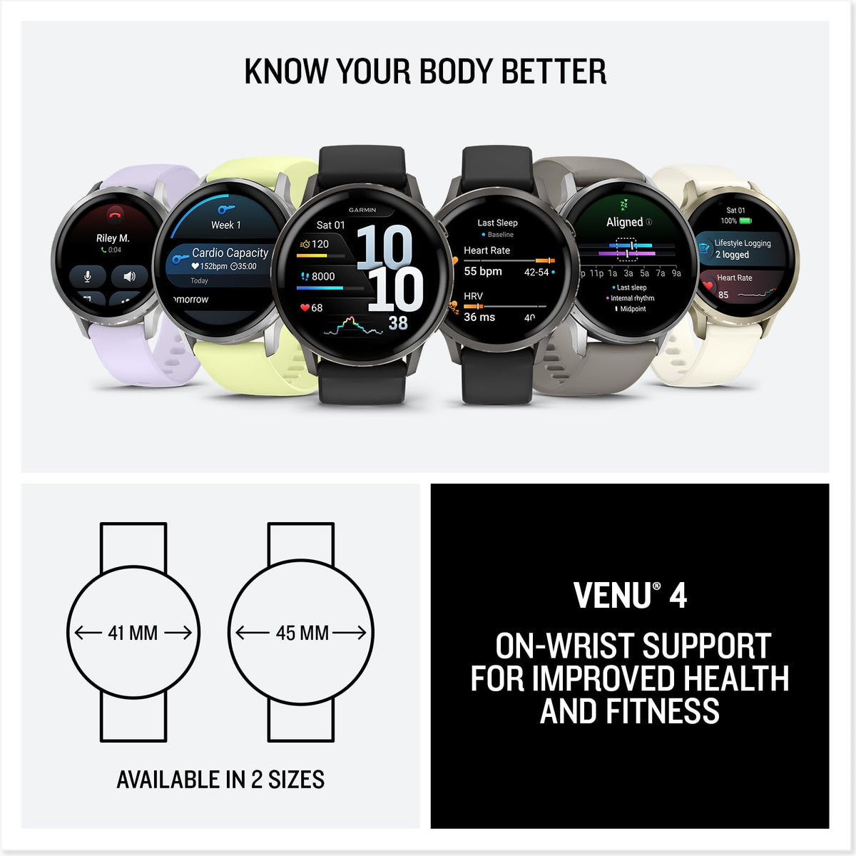 Garmin Venu 4, 45mm GPS smartwatch, Black