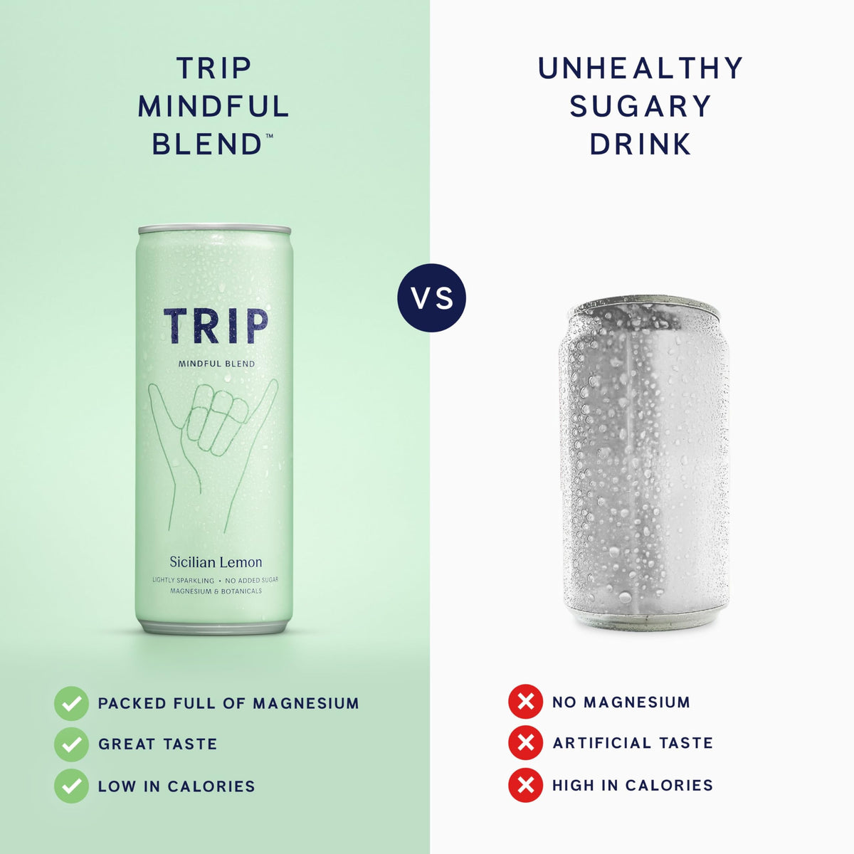 TRIP Cucumber Mint Sparkling drink with 120MG calming Magnesium + Lion’s Mane + Chamomile + Lemon Balm. Low Calorie and Vegan (Pack of 12 x 250ml) - Packaging Might Vary
