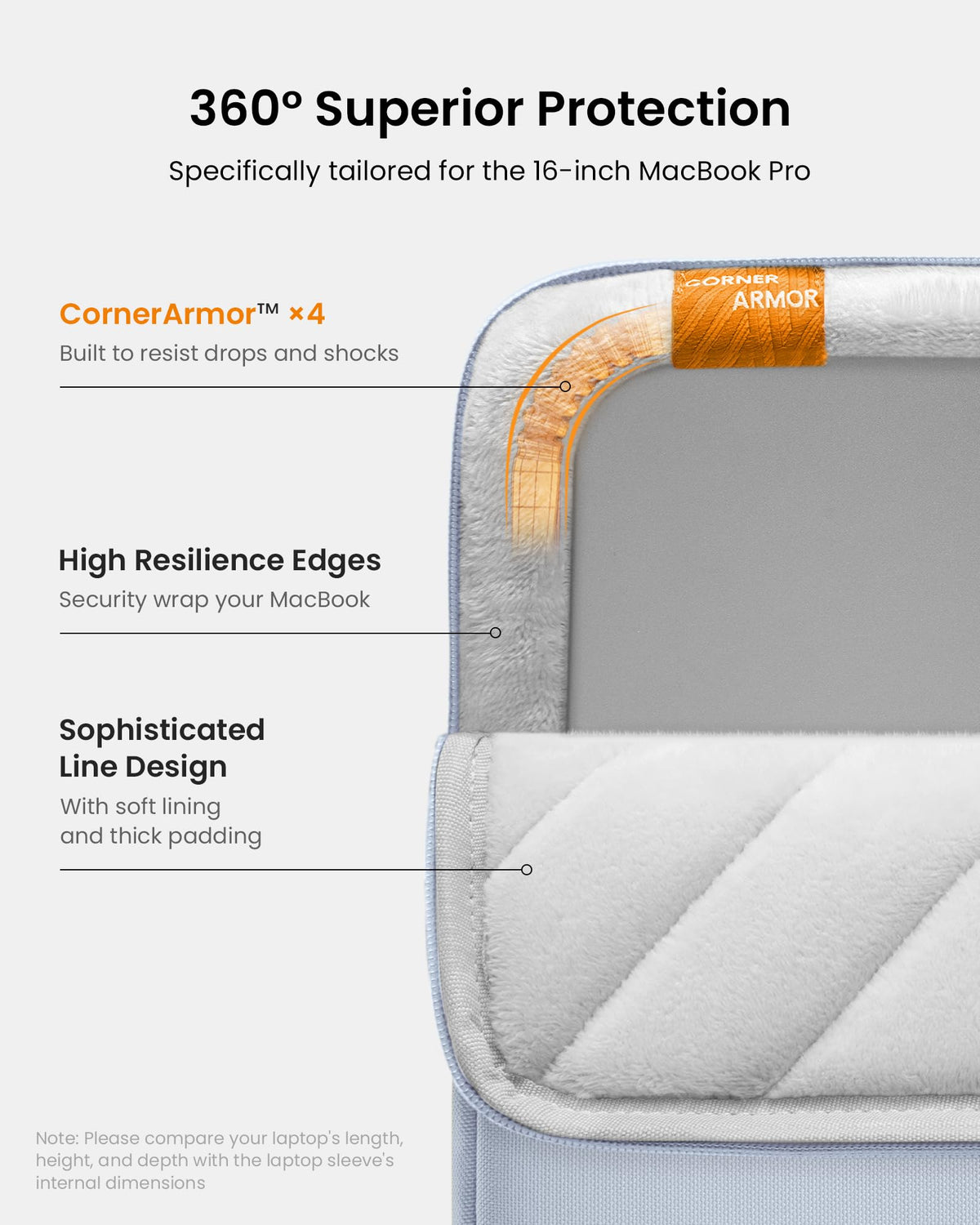 tomtoc 360° Protective Laptop Sleeve for 14-inch MacBook Pro M5 Pro/Max