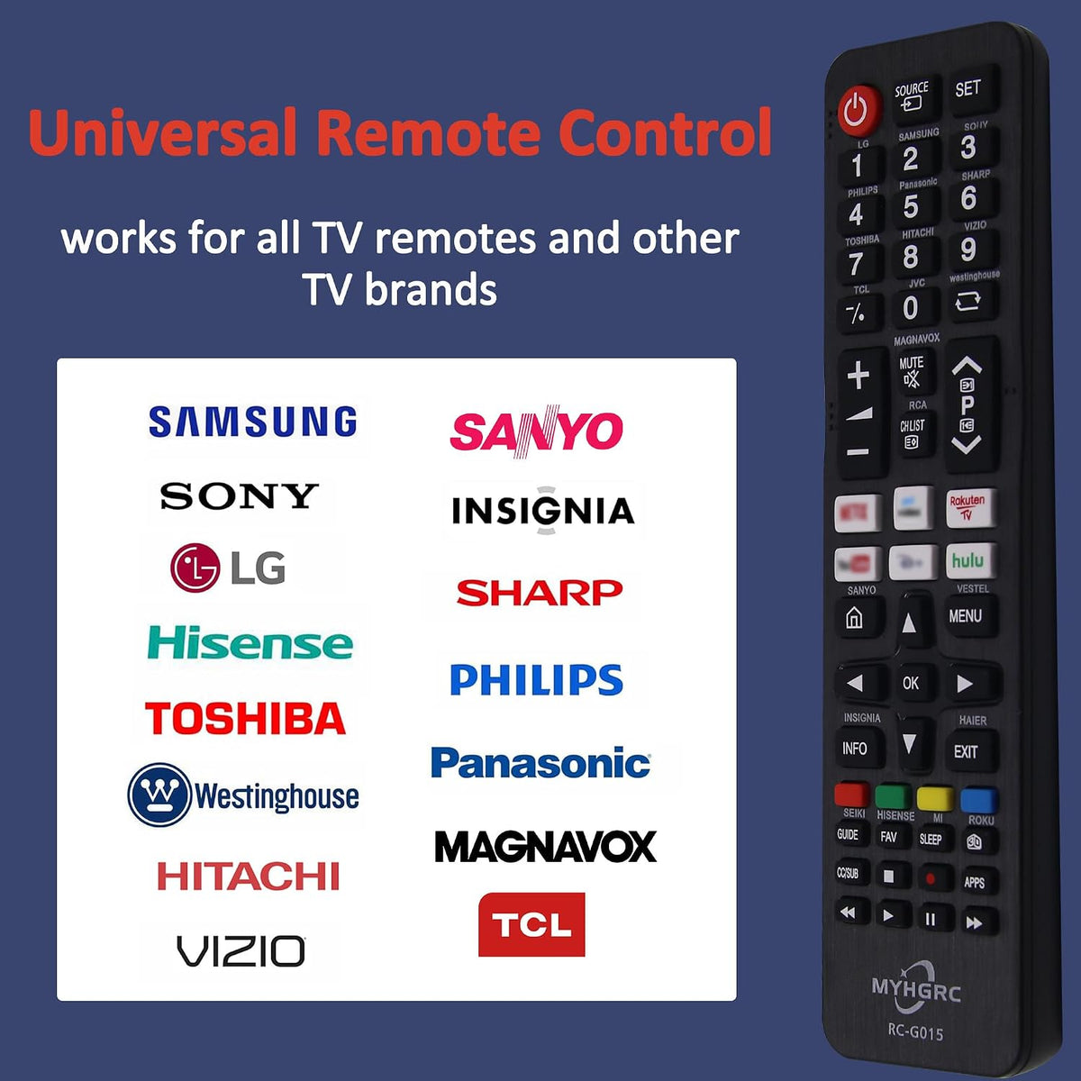 Universal TV Remote Control for LG, Samsung, Sony, Panasonic, Smart TV, Toshiba, Philips, TCL tv remote control universal for All TVs
