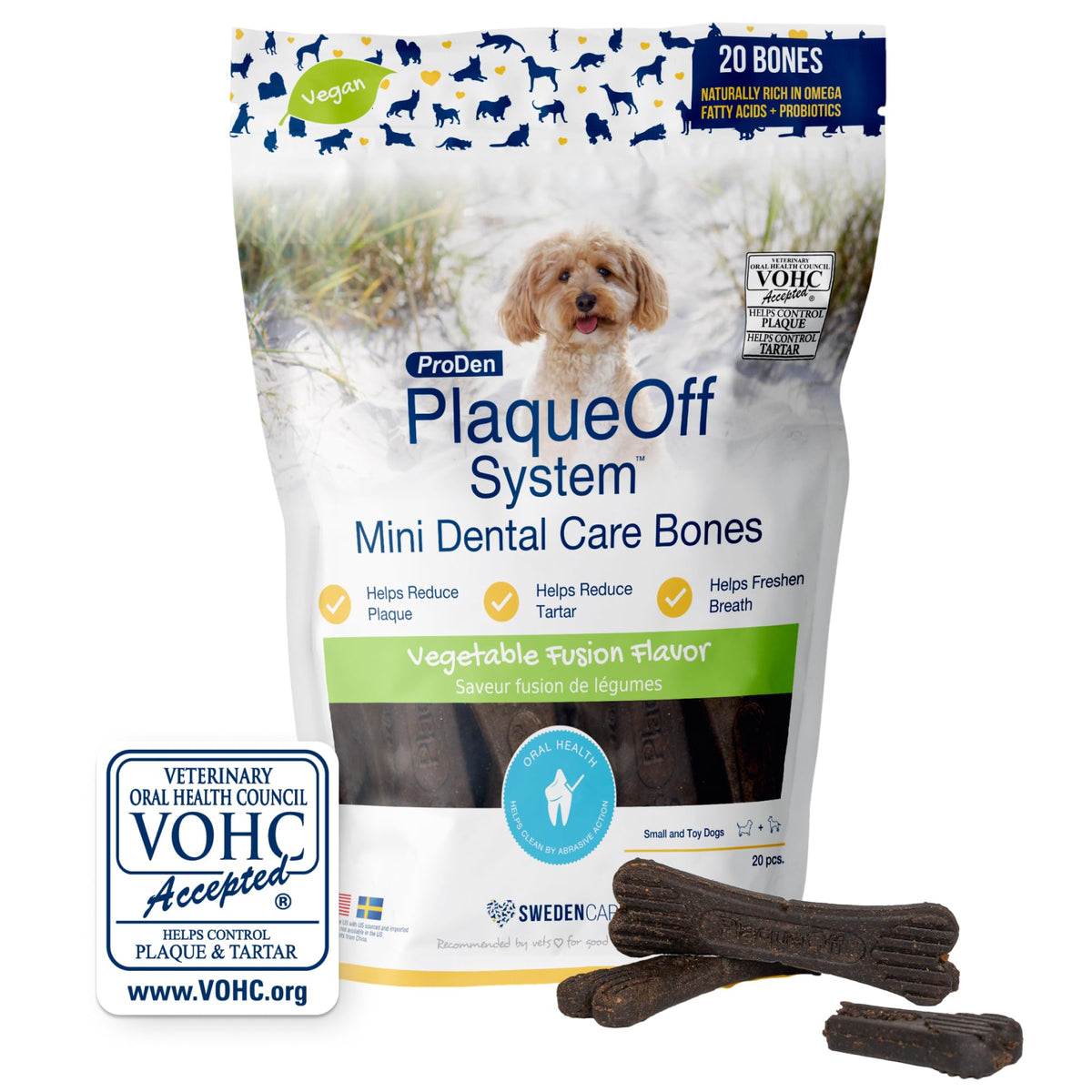 ProDen PlaqueOff 13 Dental Bones for Medium & Large Dogs, Chicken & Pumpkin