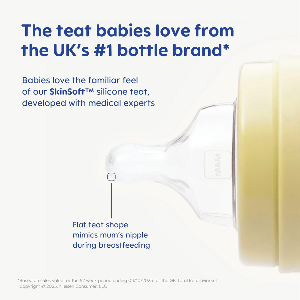 MAM Glass Bottle, 2X 260ml, with SkinSoft Silicone Teat, Yellow