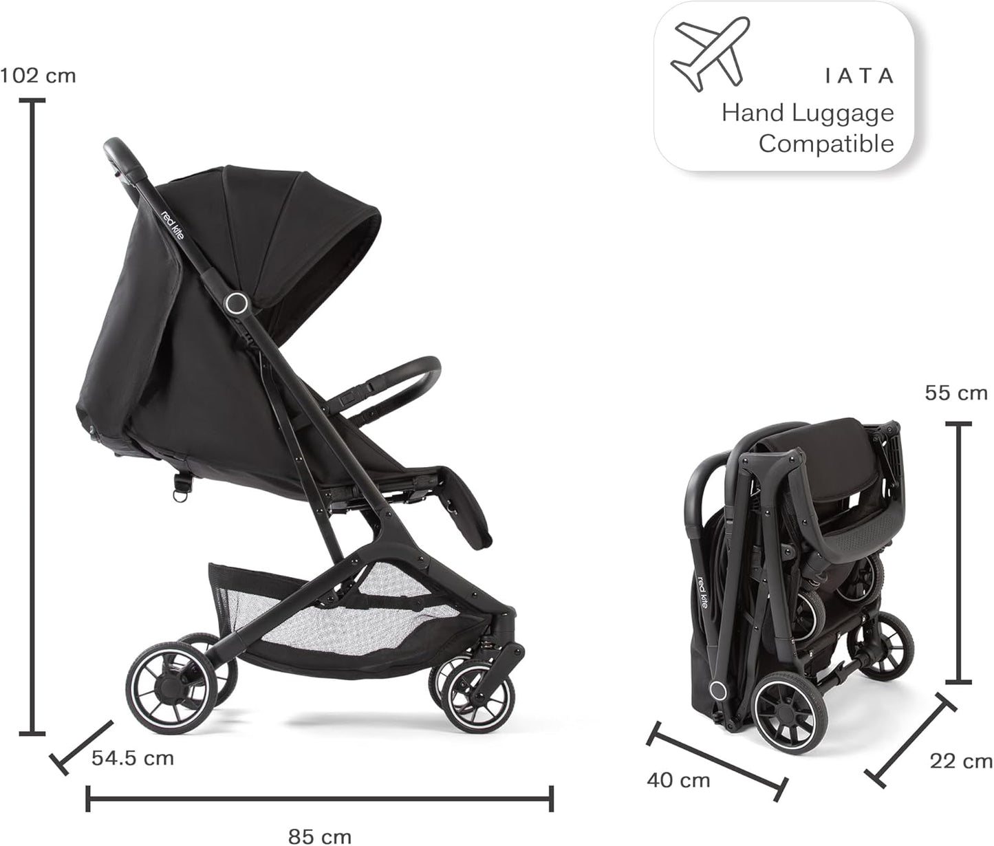 Red Kite Push Me Explor Ultra Compact Fold Stroller - Black