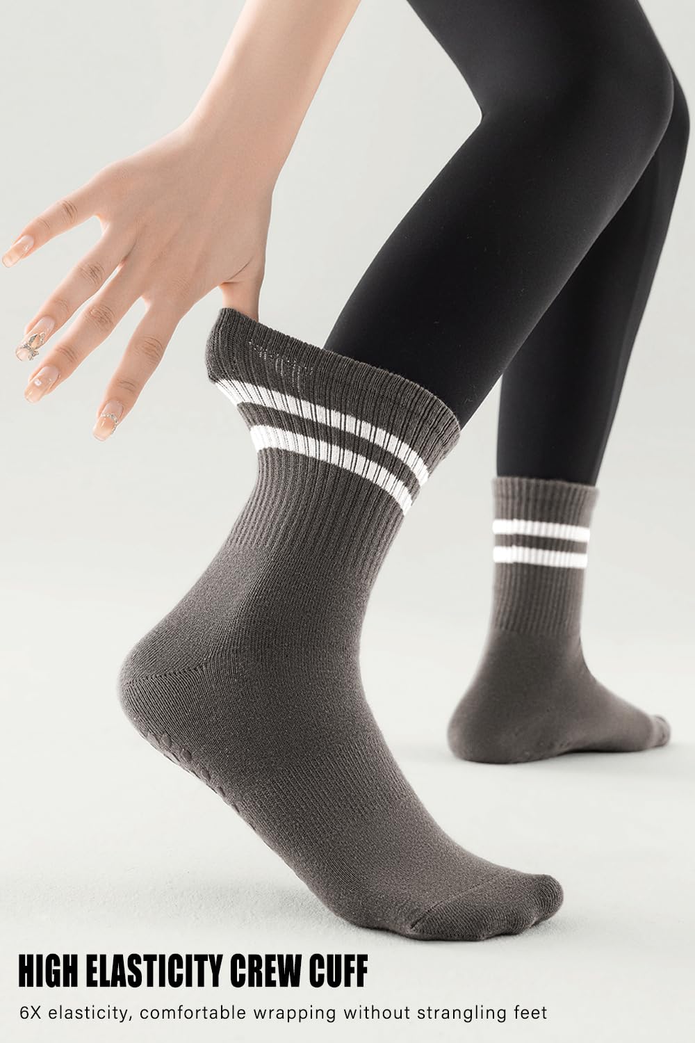 Non Slip Yoga Grip Pilates Socks for Women&Men Anti Slipper Grippy Socks for Ballet, Hospital, Dance, Trampoline, Barre