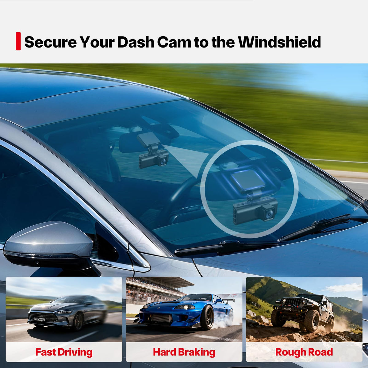 Dash Cam Sticky Pads, 6Pcs Dash Cam Mount Adhesive Pads, Double Sided Sticky Pads for Dashcam GoPro Car Camera Action Camera, Dashcam Sticky Pad for Windscreen & Dashboard, Cuttable Adhesive, 56mm