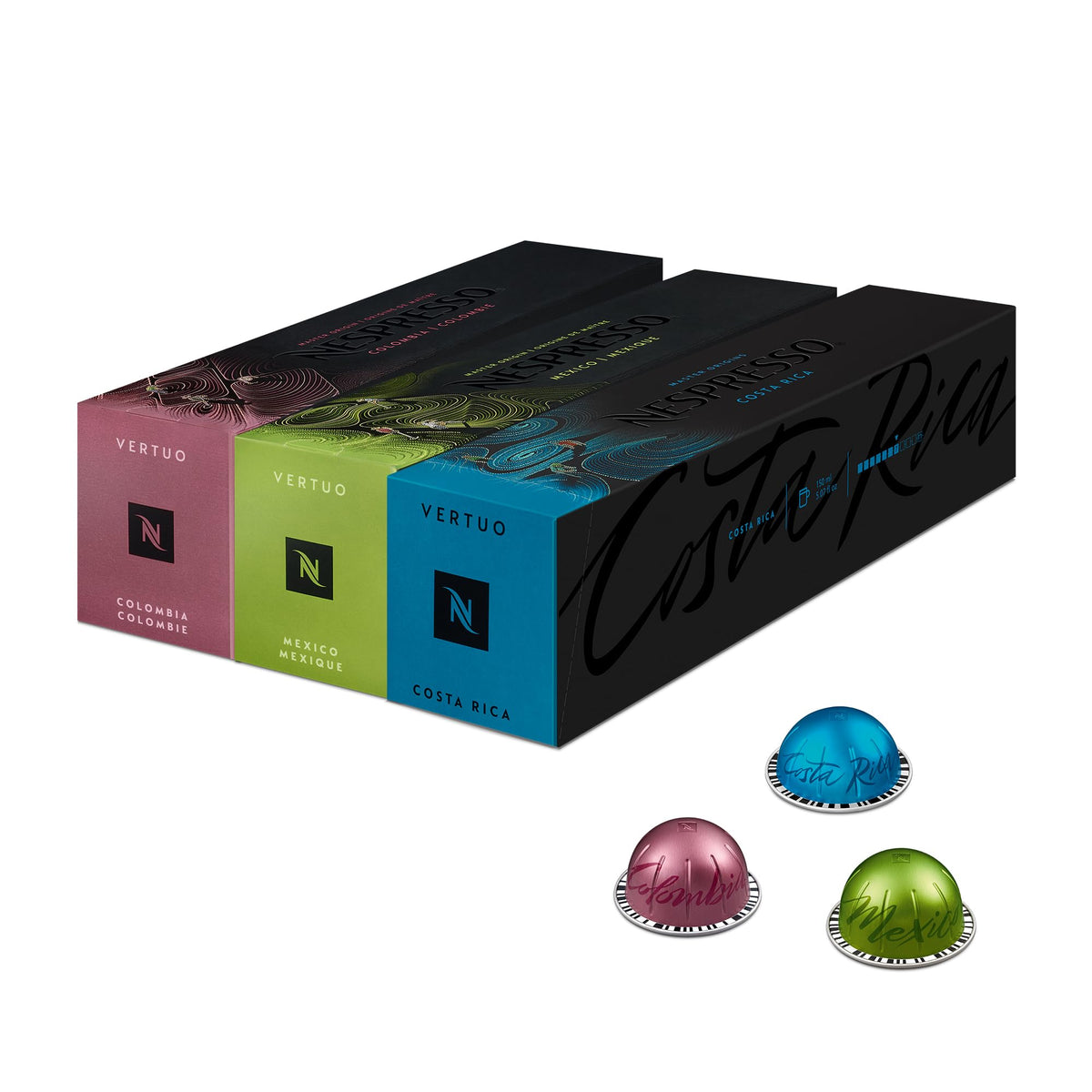 Nespresso Vertuo Coffee Pods, Pack of 30, 10 x Melozio, 10 x Stormio, 10 x Odacio capsules for Nespresso Machines. Make Espressos, Cappuccino and Lattes at home. Recyclable Pods.