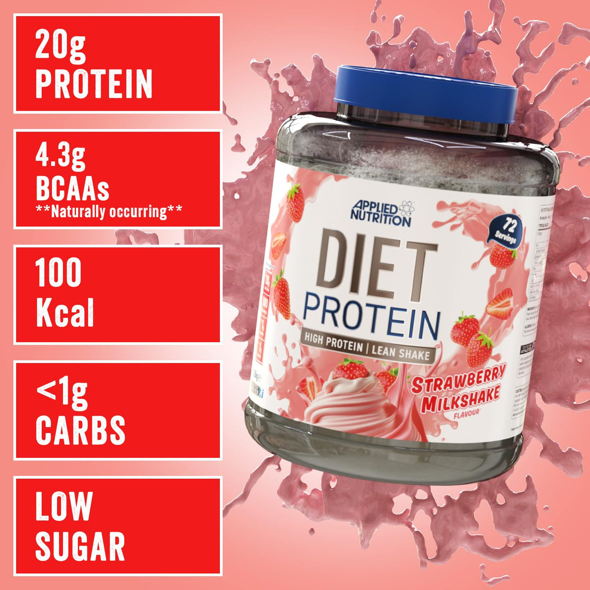 Applied Nutrition Diet Whey - High Protein Powder Supplement, Low Carb & Sugar, for Weight Management with CLA, L Carnitine, Green Tea (450g - 18 Servings) (Vanilla)