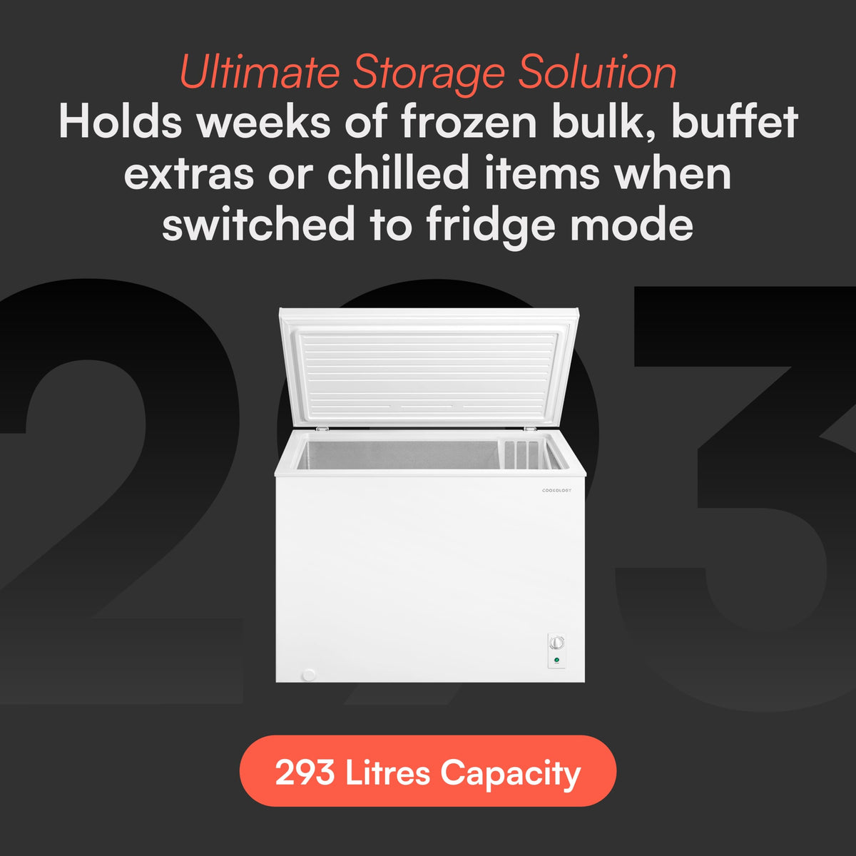Cookology 99L Freestanding Chest Freezer - Adjustable Feet - White