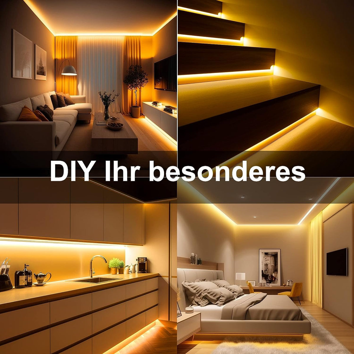COB LED Strip 3m, 24V, Dimmable, Remote, Warm White, 2700K