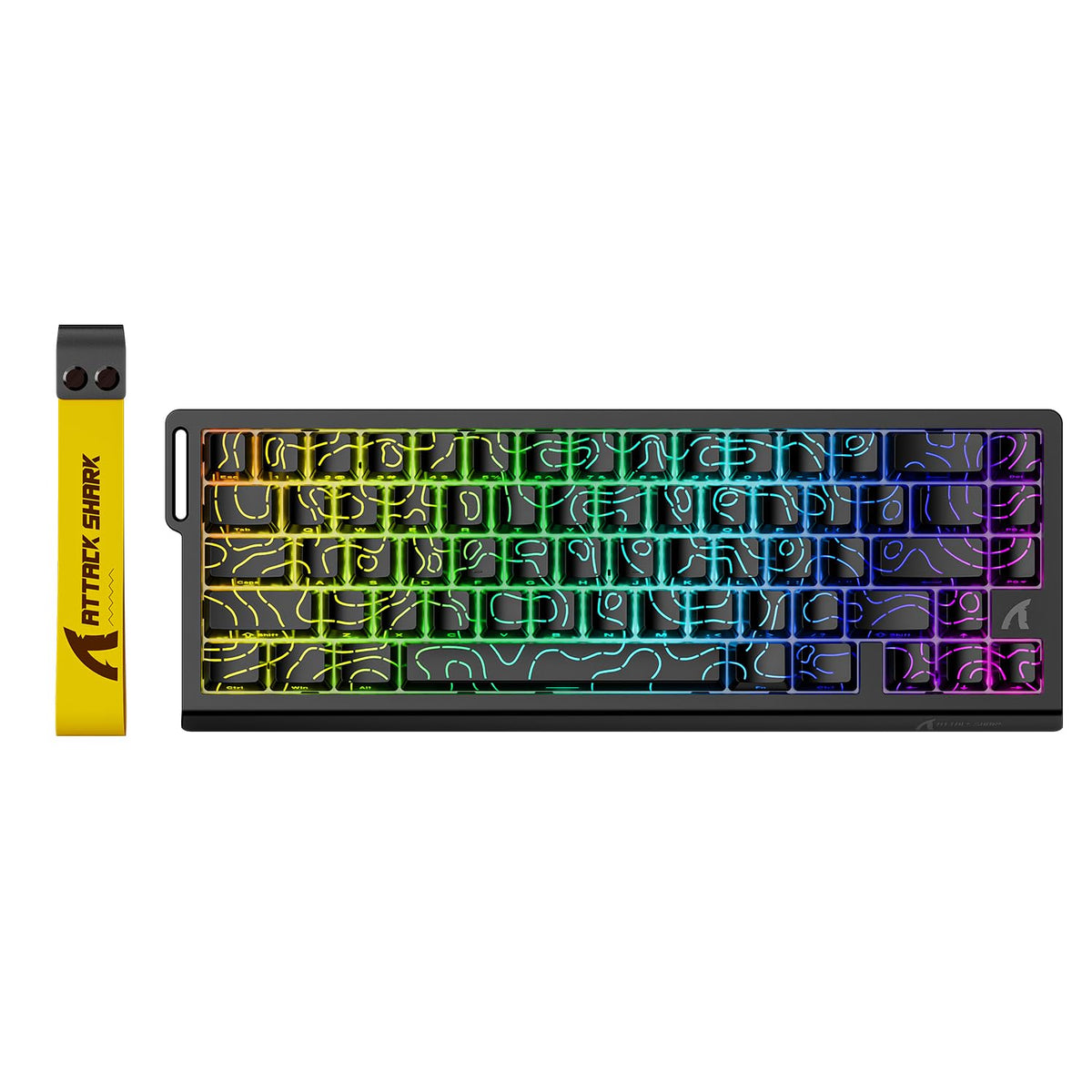 ATTACK SHARK X68 HE 8000Hz Rapid Trigger Keyboard, 0.01mm RT Accuracy Wired Gaming Keyboard with Magnetic Switch, Adjustable Actuation, Rapid Trigger, Snap Tap, RGB Lighting for PC/Mac, Black