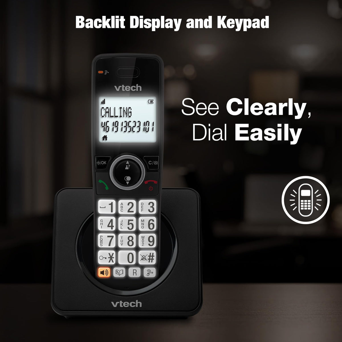 VTech EA5001 DECT Cordless Phone with Nuisance Call Blocker,Easy-to-Read Backlit Display,Landline Phone with 18 Hours Talk-time,Volume Booster,Handsfree Speakerphone,Speed Dial,2-Handset