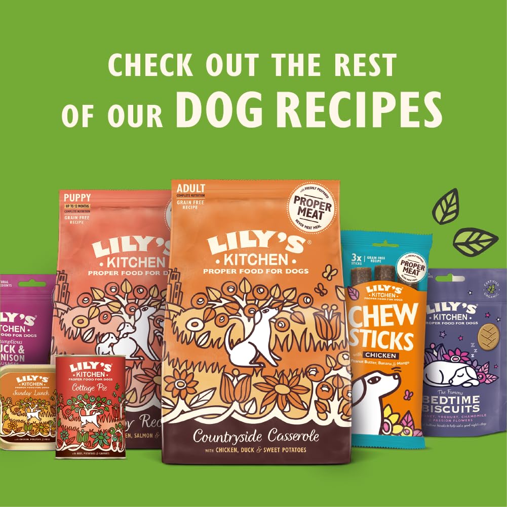 Lily's Kitchen Natural Adult Dog Food Wet Trays - Classic Dinners Multipack - Chicken, Lamb & Beef - Complete Meal Recipes (6 Trays x 150g)