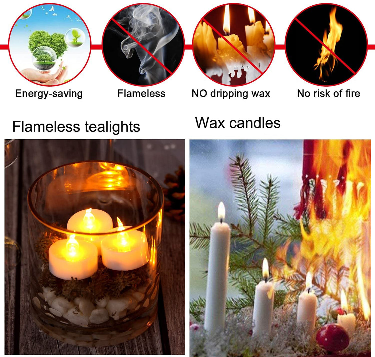 Jialine12 Pack Realistic and Bright Flickering Battery Operated Flameless LED Tea Lights Candles, 200+ tealights Electric Fake Candles for Halloween Weddings Festivals Decoration in Warm Yellow
