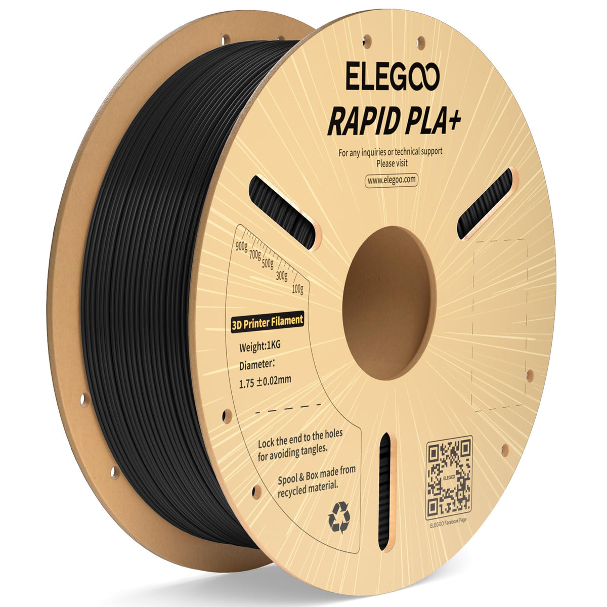 ELEGOO Rapid PLA Plus 3D Printer Filament 1.75mm Bundle 8 Colours 8 * 250g
