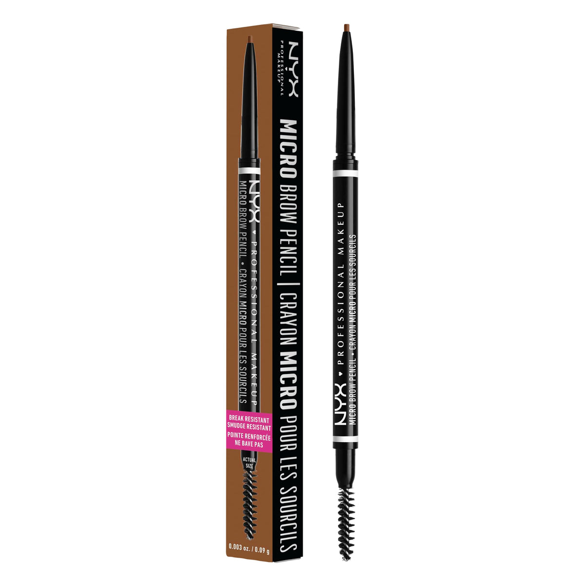 NYX Professional Makeup Micro Brow Pencil, Dual Ended Precise: Ash Brown