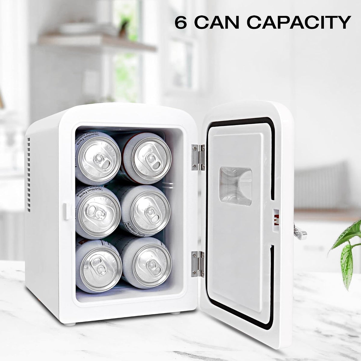 Koolatron Retro Mini Fridge For Bedrooms 12V Portable Cooler Refrigerator 4L Small 6 Can Table Top Quiet Mini Fridges For Skincare Food Drinks Kids Home Car & Travel Black