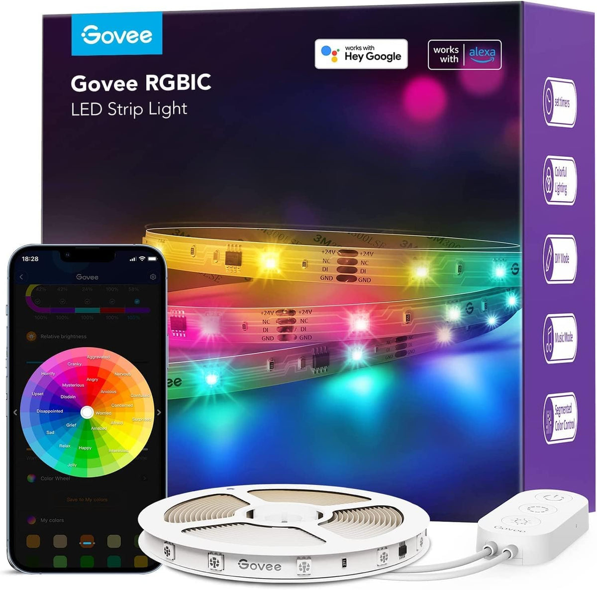 Govee RGBIC LED Light 5m, Compatiable with Alexa Smart Strip Lights