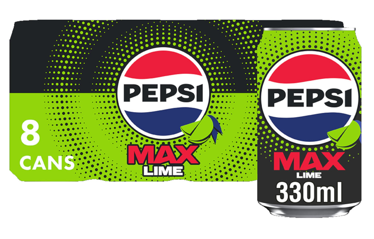 Pepsi Max Caffeine Free Cola | 330ml Can | 8 Pack